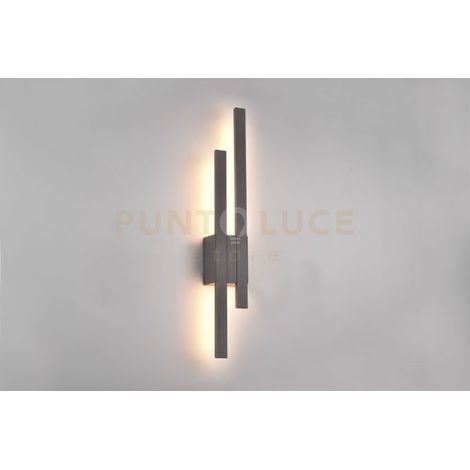 TAWA APPLIQUE DA ESTERNO FUSIONE ALLUMINIO ANTRACITE A LED 18W 1800lm, 3000K LUCE INDIRETTA H. 61,5CM IP54