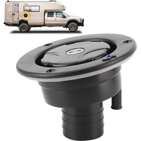 Tapa de llenado de agua con cerradura para autocaravana, puerto de llenado de agua por gravedad con 2 llaves para autocaravana, caravana o autocaravana.