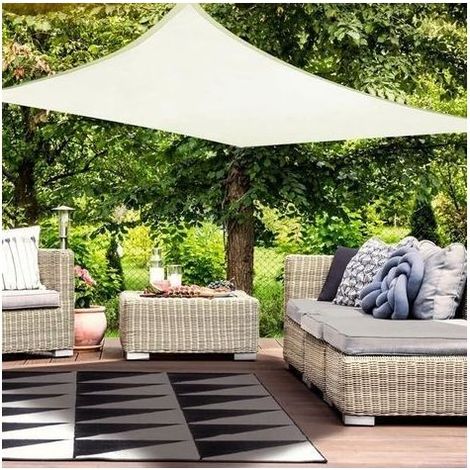Voile d'ombrage Imperméable Rectangulaire, Toile Ombrage PES Résistant à l'eau,Résistant 98% Protection Rayons UV pour Patio Terrasse Extérieur, hors blanc 2x3 (1/5)