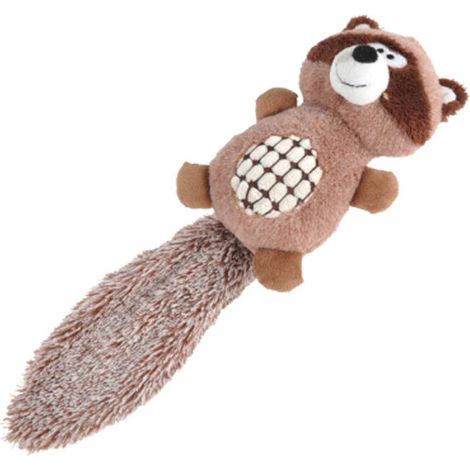 Chien en peluche raton laveur, 40 cm, marron (1/2)