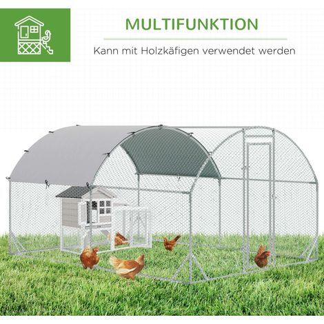 Enclos extérieur pour petits animaux, poules, lapins, canards, structure robuste en acier et tissu Oxford (1/5)