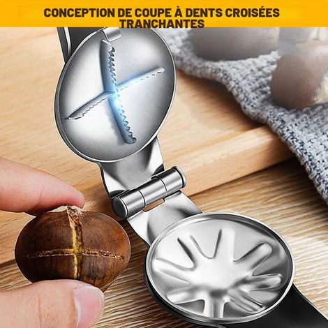 Pince a Chataigne Coupe-Châtaignes Multifonctionnel, Ouvre Chataigne en INOX, Pince Chataigne Clip pour Châtaignes (1/5)