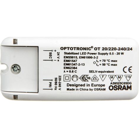 Fuente de alimentación LED 24V CC OT 20/220-240/24 4050300618111