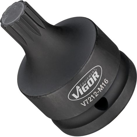 VIGOR Innensechskant Schlagschrauber Schraubendreher-Einsatz, V7212-M16, 3/4 Zoll (20 mm) Vierkant, Innen Vielzahn Profil XZN, SW M16 (1/3)