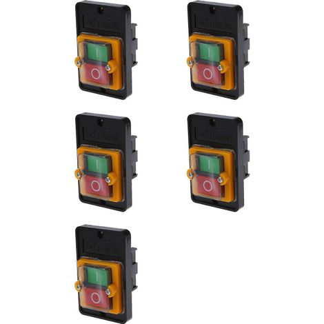 Interrupteur à bouton-poussoir étanche 5X AC 220/380V marche/arrêt KAO-5 (1/5)