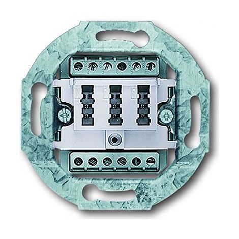 Busch-Jaeger Inserto presa di collegamento TAE 2x 6/6 NFF versione diritta 3 posti bianco alpino (0242/04), 2CKA000230A0389