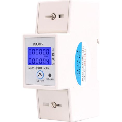 5-80A 230V 50Hz Compteur d'énergie électrique monophasé Rétroéclairage Compteur d'énergie électrique monophasé (1/5)