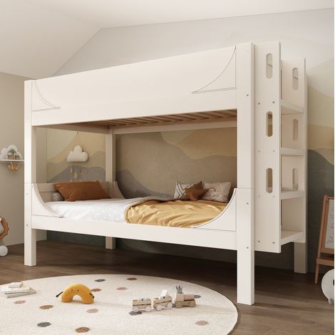 lit enfant superposé couchage 90x200 séparable blanc OKMYHOME (1/5)