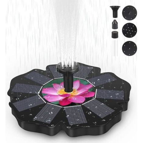 Solar Fountain Pump, 1.6 W Solar Water Pump, Outdoor Solar Pond Pump Bird Fountain Floating Pump for Swimming Pool, Garden, Fish Tank, Aquarium (1/5)