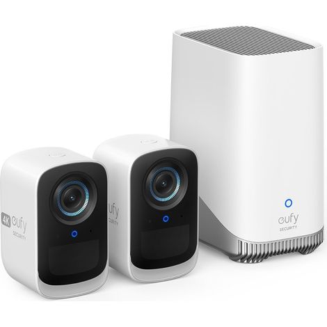EUFY SECURITY EUFYCAM S300(EUFYCAM 3C), CAMERA SURVEILLANCE WIFI EXTERIEURE SANS FIL, RÉSOLUTION 4K, VISION NOCTURNE COULEUR, SA (1/5)