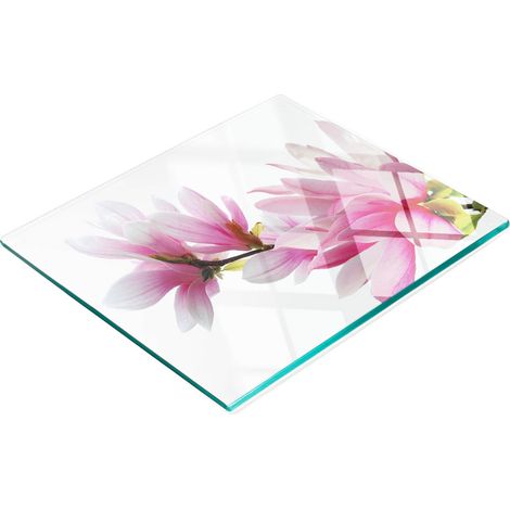 Tabla de cocina decorativa multifuncional Magnolia de madera templada, 60x52 cm (1/5)