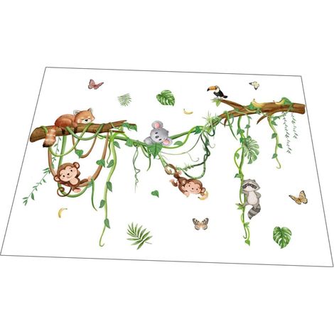 Stickers muraux animaux de la jungle SUPVOX autocollants (1/5)