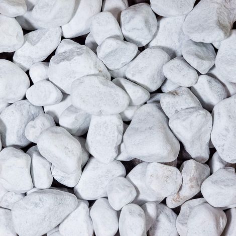 Galet Marbre Blanc Carrare - 60/100 mm - Sac 20 kg (0,2m²)