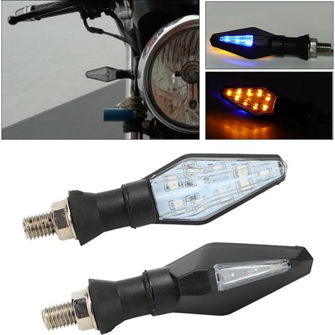 Clignotants Moto 2 Pièces 12 LED Double Couleur pour Scooter Quad Accessoires Motocyclette (MK-024) (1/5)