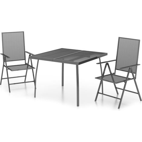 Maison Exclusive - Set da Pranzo da Giardino 3 pz in Acciaio Antracite