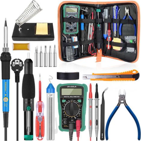 Station de soudage 60W avec température réglable 200-450℃, fer à souder professionnel, outil de brasage précis, contrôle thermique variable, kit de soudure électrique (1/5)