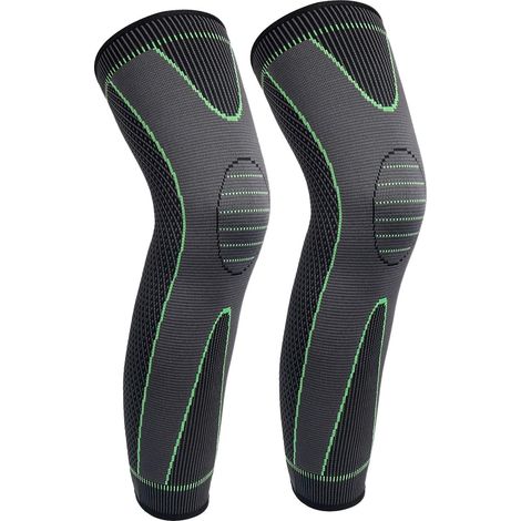 Manchons de compression longs pour les jambes, protègent les genoux et protègent les jambes, pour hommes et femmes, basketball, arthrite, cyclisme, football, réduisent les varices et les gonflements d (1/5)