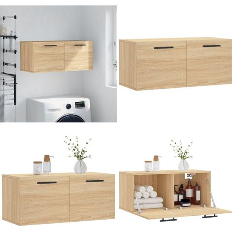 Mobile a Parete Rovere Sonoma 80x36,5x35 cm Legno Multistrato - Mobile a parete - Armadio a parete
