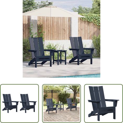 Chaise de jardin polyéthylène - Chaise de jardin 2 pcs Bleu marine 80.5 x 74.5 x 92 cm (1/5)