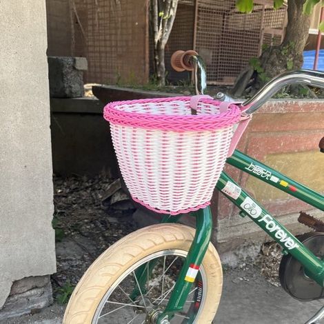 Cesta multicolor para manillar infantil,cesta para bicicleta infantil,cesta para bicicleta infantil,serpentina para niñera (1/2)