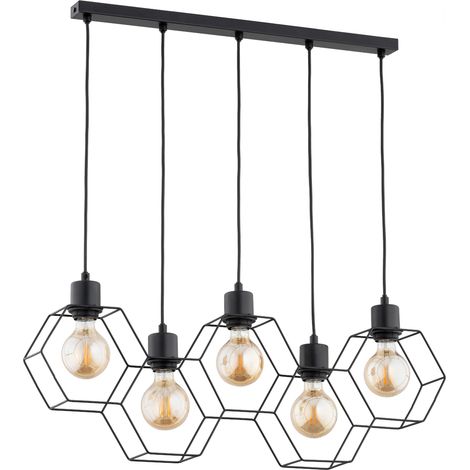 Suspension loft noire géométrique 5xE27 Alfa Kombi (1/3)
