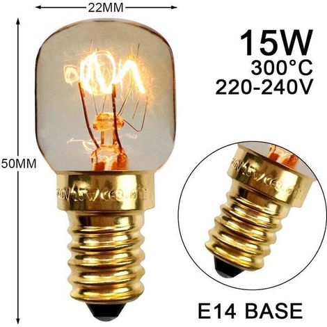 Lot de 5 Ampoule à Sel 15W E14 T22, Incandescence Blanc Chaud 2700K, 80LM, AC 230V, Ampoule Four 15w 300° (1/3)
