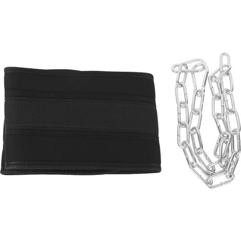 Ceinture de lestage réglable et robuste avec chaîne et mousqueton pour dips, tractions et exercices d'haltérophilie (1/5)