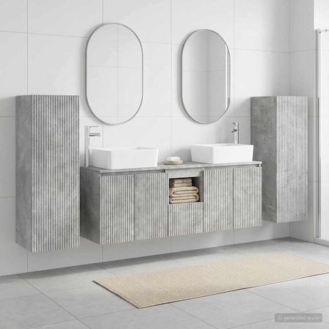 vidaXL Bathroom Furniture Set 5 pcs Concrete Grey 33 x 34.5 x 100 cm (1/5)