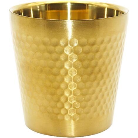 2 pièces Tasses à Café Épaisses Doré, Tasses Camping Incassables, Tasse à Boire En Métal Brossé, Tasses à Café Épaisses 10oz, Tasses Acier Inoxydable 300ml pour café à thé - Résistantes à chaleur (1/5)