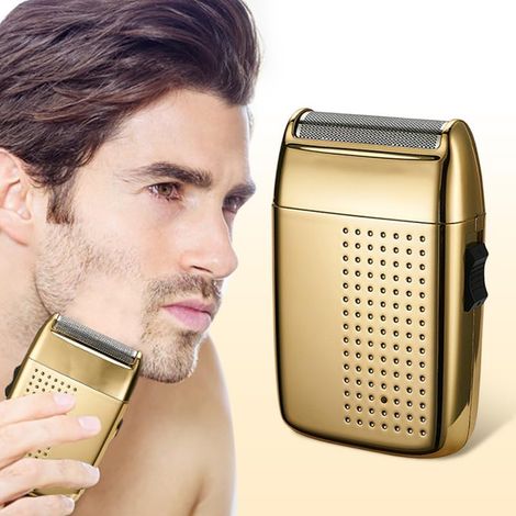 rasoir electriques hommes-Rasoir électrique à grille pour hommes avec tondeuse intégrée – Kit de rasage et stylisme portable rechargeable USB – Modèle compact pour voyages (1 unité) (1/4)