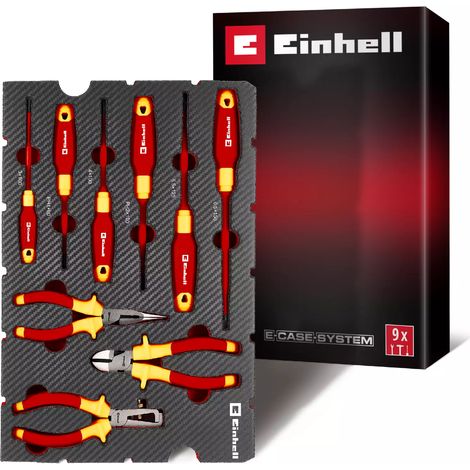 Einhell 9 PC VDE Electrician Screwdriver Plier Set E-Case Inlay Hand Tool Pad (1/5)