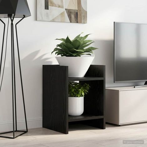 vidaXL Supporto per piante 2 pcs Rovere Nero 30 x 30 x 40 cm