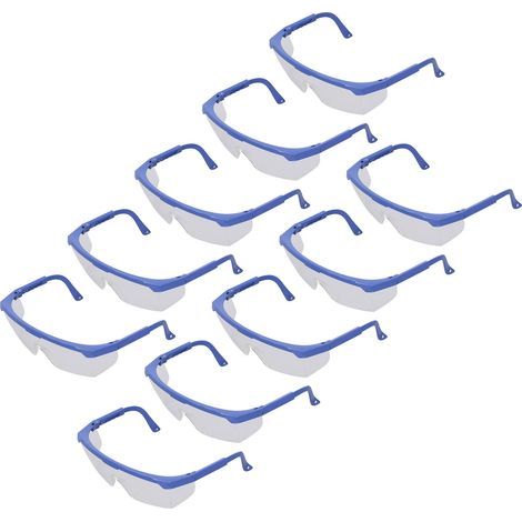 10-teiliges Set mit Sicherheitsbrillen aus Kunststoff, verstellbar, für Laborzwecke (1/5)