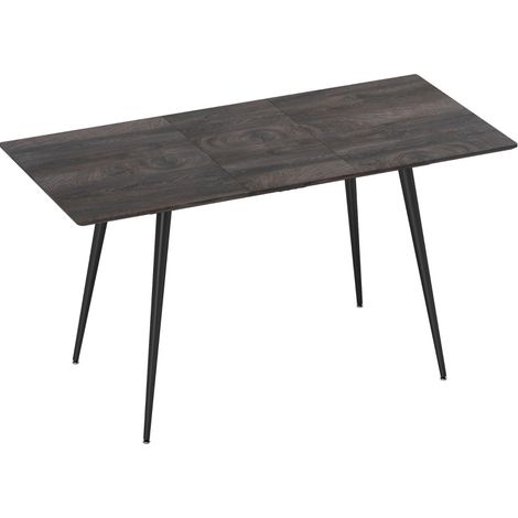 Mesa de comedor extensible 120-160 cm para 6-8 personas de madera gris con patas de acero HOMVRA (1/5)