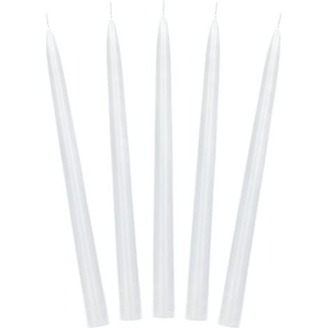 Matte Spitzkerze, weiß, 24 cm (1 Packung / 10 Stück) (1/4)