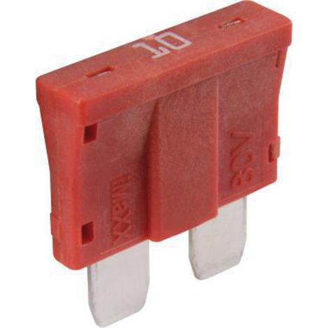 Standard-Flachsicherungen 80 V 10 A 19 x 19,7 mm rot 10 Stück