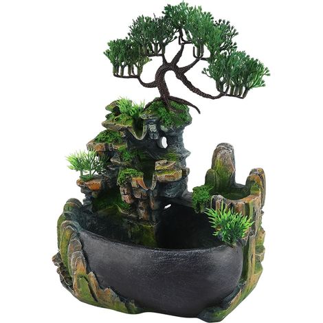 Mini fontaine de table cascade pour méditation zen, prise UE 220 V (1/5)