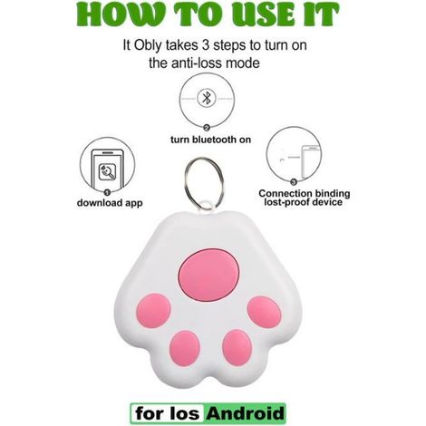 Traceur GPS pour Chien Chat, Traceur GPS pour Enfant Personne Âgée, Localisateur de clés, Mini GPS Tracker Localiser,rose (1/4)