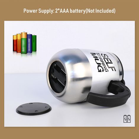 [Taza de café automática] Taza mezcladora eléctrica, acero inoxidable, 400 ml, 6 colores, rotor centrado – Taza automezcladora para café, leche, té y chocolate caliente. (1/4)