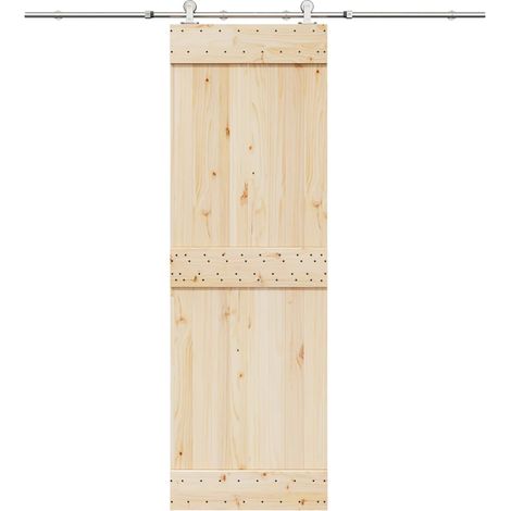 vidaXL Kit Binari Porta Scorrevole 200 cm Acciaio Inossidabile Argento