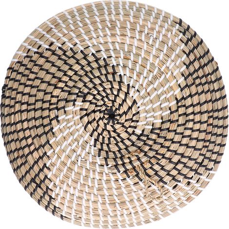 Panier mural en osier tressé, dessous de plat multifonction, motif tendance, travail soigné, design suspendu, décoration élégante. (1/5)