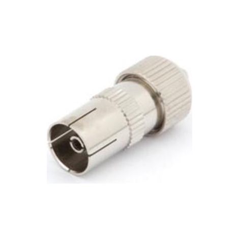 FICHE COAX FEMELLE TV 9.5mm/2.3mm METALLIQUE CV006 RI1030 (1/2)