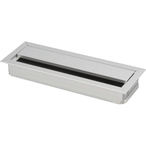 Kabeldurchgang eckig Kabeldurchlass mit Schutzbürste, 120x70x25mm, Alu eloxiert