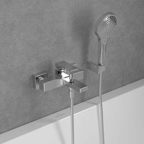 Villeroy und Boch Einhebel-Badewannenarmatur TVT12500100061 Architectura Square 210x101x198mm Chrom (1/5)