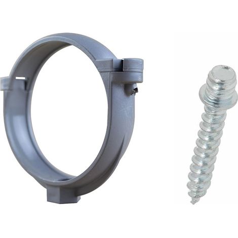 Ensemble de 1 collier tube de descente Ø80 Zinc + 1 Vis 7x40mm - Arcanaute (1/3)