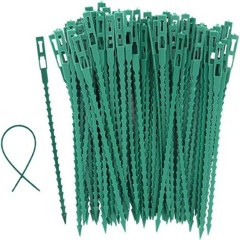 100 Accroche Tuteurs pour Tomates, Arbres, Serre-câbles - Attaches Réutilisables en Plastique pour Jardinage (1/4)