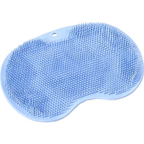Tapis de douche 21,6 x 27,9 cm pour le dos de la douche, nettoyant de massage exfoliant mural avec ventouses pour homme et femme (bleu) (1/5)