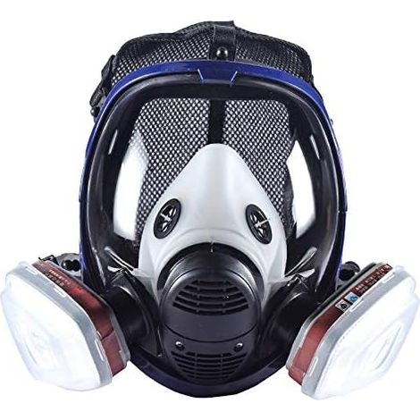 Masque à gaz avec visibilité - Il dispose deux cartouches de filtration chimique et biologique à vapeur N ° 7