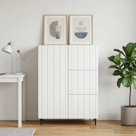 vidaXL Buffet Blanc 66 x 34,5 x 91,5 cm Bois d'ingénierie (1/5)