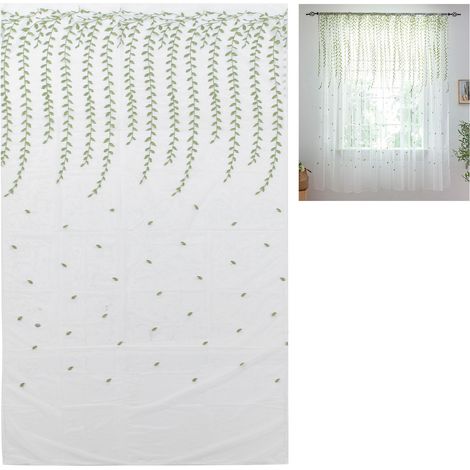 Paravent décoratif 3D respirant brodé de feuilles de saule pour salon, baie vitrée, chambre et salle à manger - produit fini en vente en gros. (1/5)